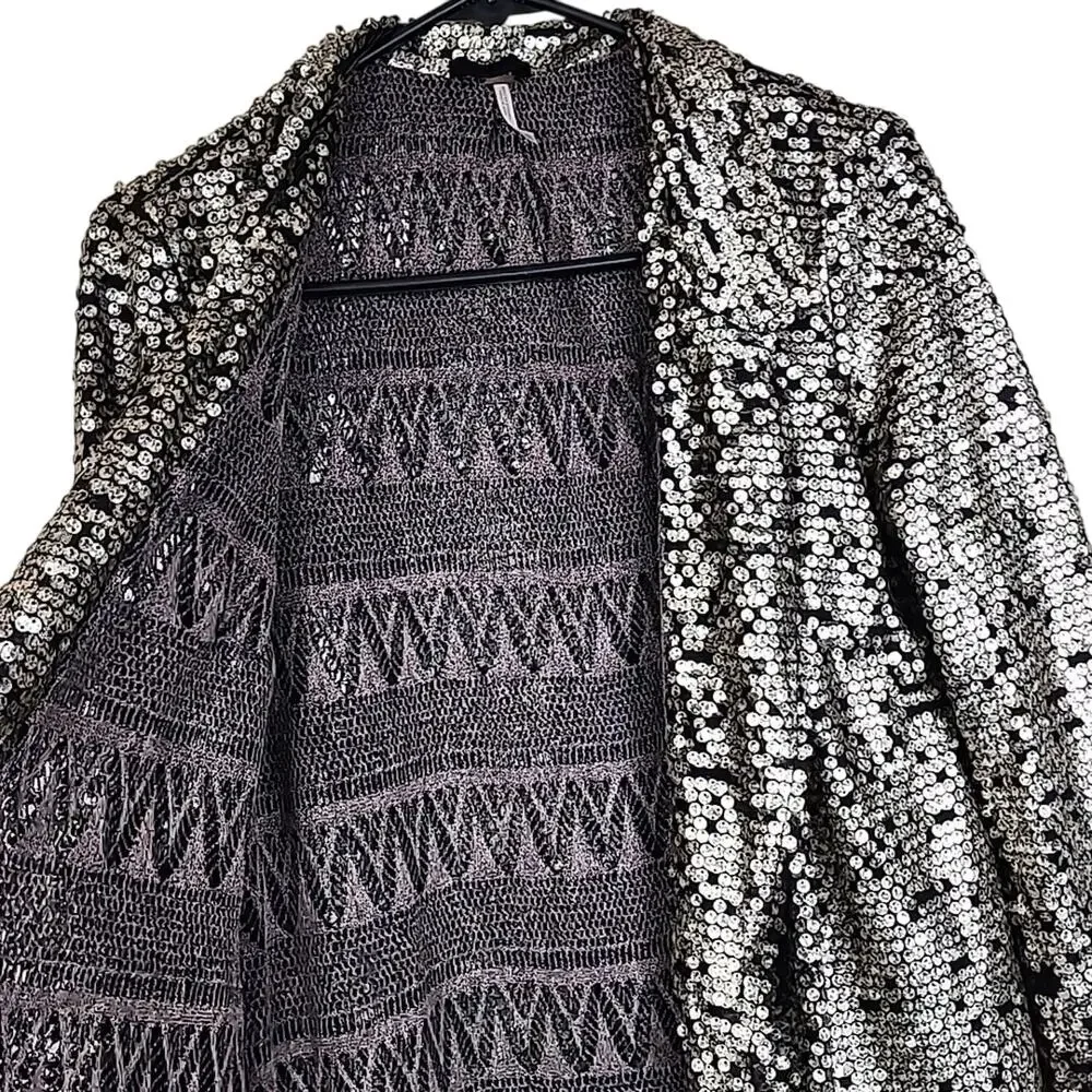 Free People Stardust Tarnished Sequin Lace XS Coat Jacket